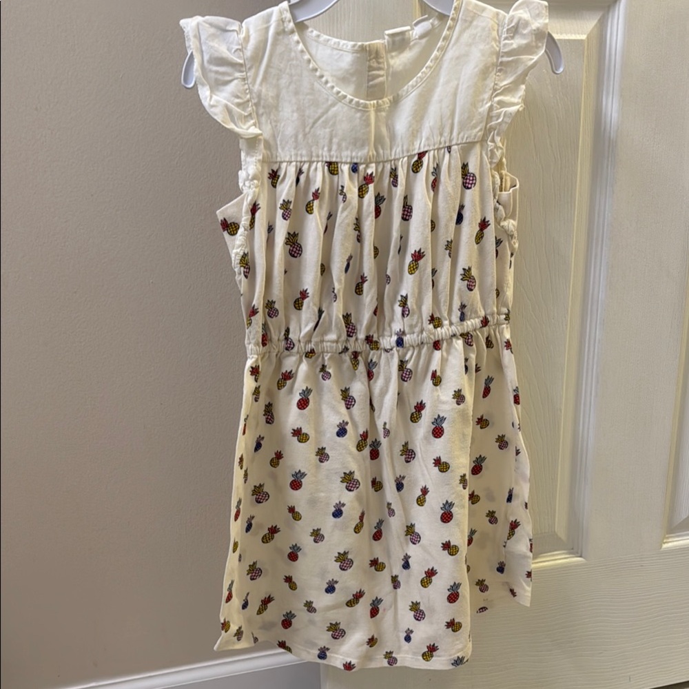 Gap Charming Kids' Cream Dress with Pineapple Print